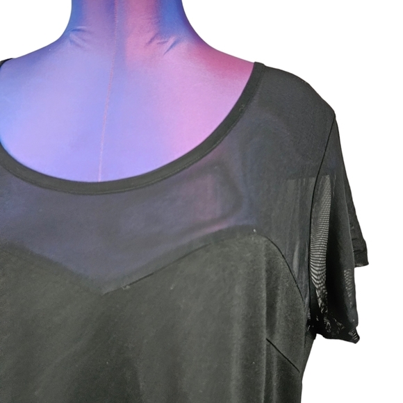 Torrid Black Mesh Short Sleeve Peplum Babydoll Blouse Size 2X Women's Plus - Picture 2 of 8